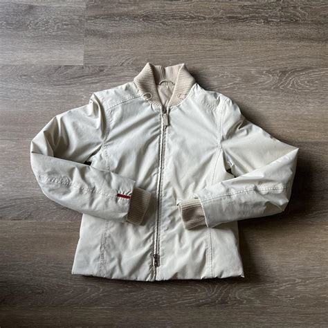 prada cream jacket|prada jacket women's.